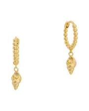 Argento Vivo 14K Plated Drop Huggie Earrings