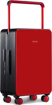 TUPLUS BALANCE Hardside Luggage with Double Spinner Wheels, USB Charging Port, Carry-On 20-Inch, Quiet, TSA Lock Suitcase 24-inch Red