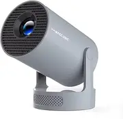HY300 Pro+ Projector with Built-in 5W Speaker, 1920 * 1080P, Android 11, 8000 Lumens, WiFi 6, BT5.4, Outdoor Portable Projector (HY300 Pro New-Grey)