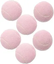 EXAOMBLE 6pcs Pink Tennis Ball Pinball Machine Small Pinball Machine Pet Tennis Accessories Pinball Machine Light Pink Tennis Tennis Component Pinball Machine Mini Pinball Rubber