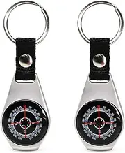 MIASTAR Keychain Military Magnetic Compass | 2 Pack Style Key Ring Compass | Waterproof/Shockproof | Mini Metal Keychain Compass | Survival Gear Compass for Kids Hiking, Camping, Motoring, Outdoor
