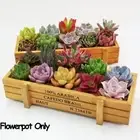 Decor Trough Succulent Boxes Rectangle Vase Vintage Crates Wood Flowerpot