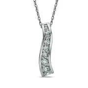 0.25 CT. T.W. Journey Natural Diamond Pendant in 14K White Gold