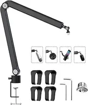 YOUSHARES Microphone Boom Arm - Universal Mic Stand Compatible with HyperX QuadCast/S, Blue Yeti, Shure MV7/SM7B, Rode PodMic, Fifine AM8 and Most USB Mics, Mic Arm Desk Mount for Gaming & Streaming