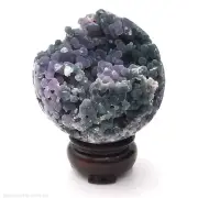 Sphere 70mm Grape Agate 325g Gemstone Crystal Ball Natural Mineral Inc Stand