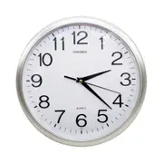 Concise Silent Non-Ticking Round Wall Clock Quartz- Silver 30CM