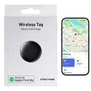 Wireless TAG Find my AirTTags Smart Tracker Item Finder with Apple Find My iOS Only for Keys Luggage Backpack Pet GPS FINDER Christmas Gift COL Black