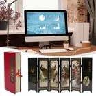 Mini 6-Panel Peacock Screen Divider Wood Folding Partition Commemorative Replace