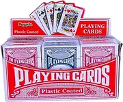 Playwrite Playing Cards 300-002 Pack of 12 Playing Cards. Display Stand containing 12 Packs of Plastic Coated Security Sealed Playing Cards.