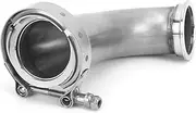 Brilluxa 90° Flange Elbow Adapter, Stainless Steel V Band Clamp, 2.5in ID to 3.2in OD, Auto Engine Downpipe Turbo Adapter, V Band Flange Replacement