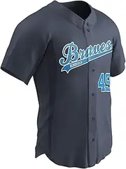 [CHAMPRO] Ace Polyester Button Front Baseball Jersey, Adult Small, White