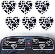 6 Pcs Heart Air Vent Clips, Cow Print Car Fresheners, Long Lasting Diffuser, Int
