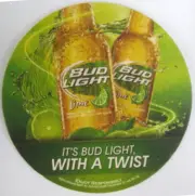BUD LIGHT LIME, IT'S BUD LIGHT WITH A TWIST Beer COASTER, Mat, MISSOURI 2013
