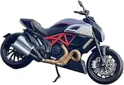 Racing Cross-Country Motorcycle Model 1/12 for Ducati for Panigale for V4S Simulation Alloy Toy Street Motorcycle Model Collection Gift Motorcycle Model with Steering Movable Stand(Red Diav)