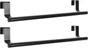 2Pcs Stainless Steel Towel Holders Wall Mounted Towel Racks for Bathroom and Kitchen Over Door Hooks No Drilling Required Stylish and Safe Design for Organizing Towels