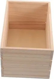 iplusmile Rustic Wooden Storage Box Vintage Decorative Crate for Dried Flower Display Craft Storage Desk Organization Minimalist Solid Wood Design for Home Decor