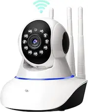 LuLuanping 1080P Indoor Surveillance Camera, WiFi, Home and Baby Monitor, 360° Cameras Indoor Surveillance, Swivelling, 2-Way Audio, IR Night Vision, Car Tracking, Person & Pet Detection (White)