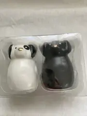The Spring Shop White and Black Doggy Salt and Pepper Shakers FREE SHIPPING