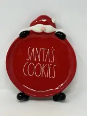Rae Dunn SANTA’S COOKIES Serving Figural Plate Santa Head And Feet NEW holiday