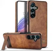 [KSELF] Leather Case with Stand for Samsung Galaxy A25 5G Case, Shockproof Soft Grip Luxury Cover, Slim with Kickstand Phone Cases Compatible with Samsung Galaxy A25 5G (Brown, for Samsung Galaxy A25)