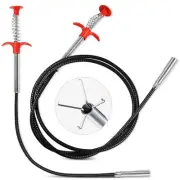 2Pack Flexible Plumbing Grabber Claw Pick Up Reacher Tool,Sewer Cleaning Hook,4