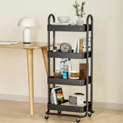 4-Tier Artiss Storage Trolley Kitchen Cart Black