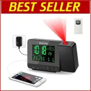 Compact LCD Alarm Clock with Indoor/Outdoor Thermometer & Adjustable Brightness