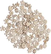 LALAFINA DIY Doodle Slices Craft Kit 200 Pcs Wooden Children's Toy Decorative Ornaments