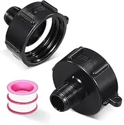 275 330 IBC Tote Adapter, IBC Tote Fitting 2" Coarse Thread X 3/4" BSP/NPT Male, Garden Hose Male G Hose Tote Adapter Drain Plug Connector(2 Pack)