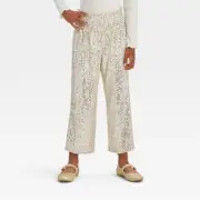 Girls' Dressy Wide Leg Holiday Pants - Cat & Jack™ Silver Sequins XXL