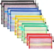 10 Pieces 5 Colors Mesh Zipper Pouch Multipurpose Travel Mesh Bag for Cosmetics Offices Supplies Travel Accessories