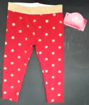 HOLIDAY TIME sz 12M Legging Pant CHRISTmas Glittery Red/Gold Snow Flakes Girl