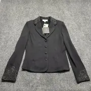 St. John Evening By Marie Gray Jacket Womens 12 Black Santana Knit Sequins NEW