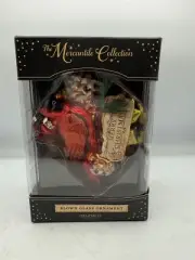 DEMDACO MERCANTILE COLLECTION BLOWN GLASS MERRY CHRISTMAS CARDINAL ORNAMENT