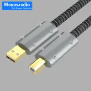 Audio HIFI OFC USB Cable HI-End USB Type A-B Gold Plated Plug DAC USB A to USB B
