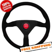 MOMO MCL35AL3B 3-Spoke Montecarlo Alcantara Leather Steering Wheel w/ Red Stitch (for: BMW)