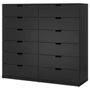 NORDLI chest of 12 drawers, anthracite, 160x145 cm