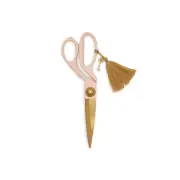 Stylish Pink and Gold 7.75" Stainless Steel Scissors with Charm and Tassel fo...