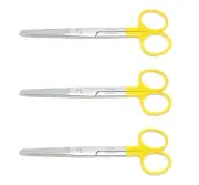 3 Premium Dressing Dissecting/Operating Scissors Yellow 5.5"Straight Sharp/Blunt