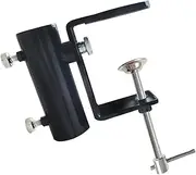 JINHAN Outdoor Umbrella Clamp - Steel Patio Umbrella Holder | Attaches to The Railsor Fence Post, Railing, Bleachers, Benches, Tailgates and More (Black)