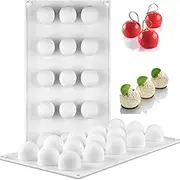 AFINSEA Sphere Shape Silicone Baking Mold for Mousse Cake for Baking French Dessert Pastry Chocolate,Jelly,Soap, Ice Cream Mold 15 Cavity