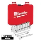 Milwaukee Metric Ratchet/Impact Socket Set 1/4" Drive w/Carrying Case (28-Piece)