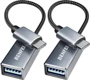 BENFEI 000262grey-2P USB C to USB 3.0 Adapter Compatible with MacBook Pro/Air, Samsung Galaxy Note, Google Pixel, Nexus