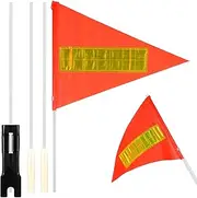SUPVOX Reflective Bicycle Safety Flag with Pole, High Visibility Pvc Warning Flag for Bikes, Go Karts, Outdoor Use, Easy Installation