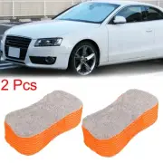2pcs Orange Gray Car Wash Sponge Cleaning Double Sided Washing Tool Absorbent