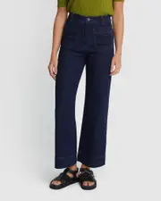 Alexa Patch Pocket Wide Leg Jeans