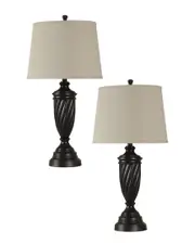 StyleCraft 30in Set Of 2 Oiled Bronze Metal Table Lamps