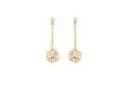 Crystals from SWAROVSKI Cube Drop Earrings (Gold)