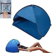 Uveego Mini Head Sun Shelter Tent, Portable Pop up Beach Shade Sun Protection Face Small Tent, 3-in-1 Tents - Sunshade/Phone Holder, for Beach Sunbathing, Working Outside (Blue,Medium)