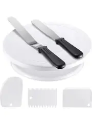 Cake Decorating Kit Baking Supplies Cake Turntable with 2 Frosting Spatula